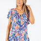 O Ring Tropical Print Top