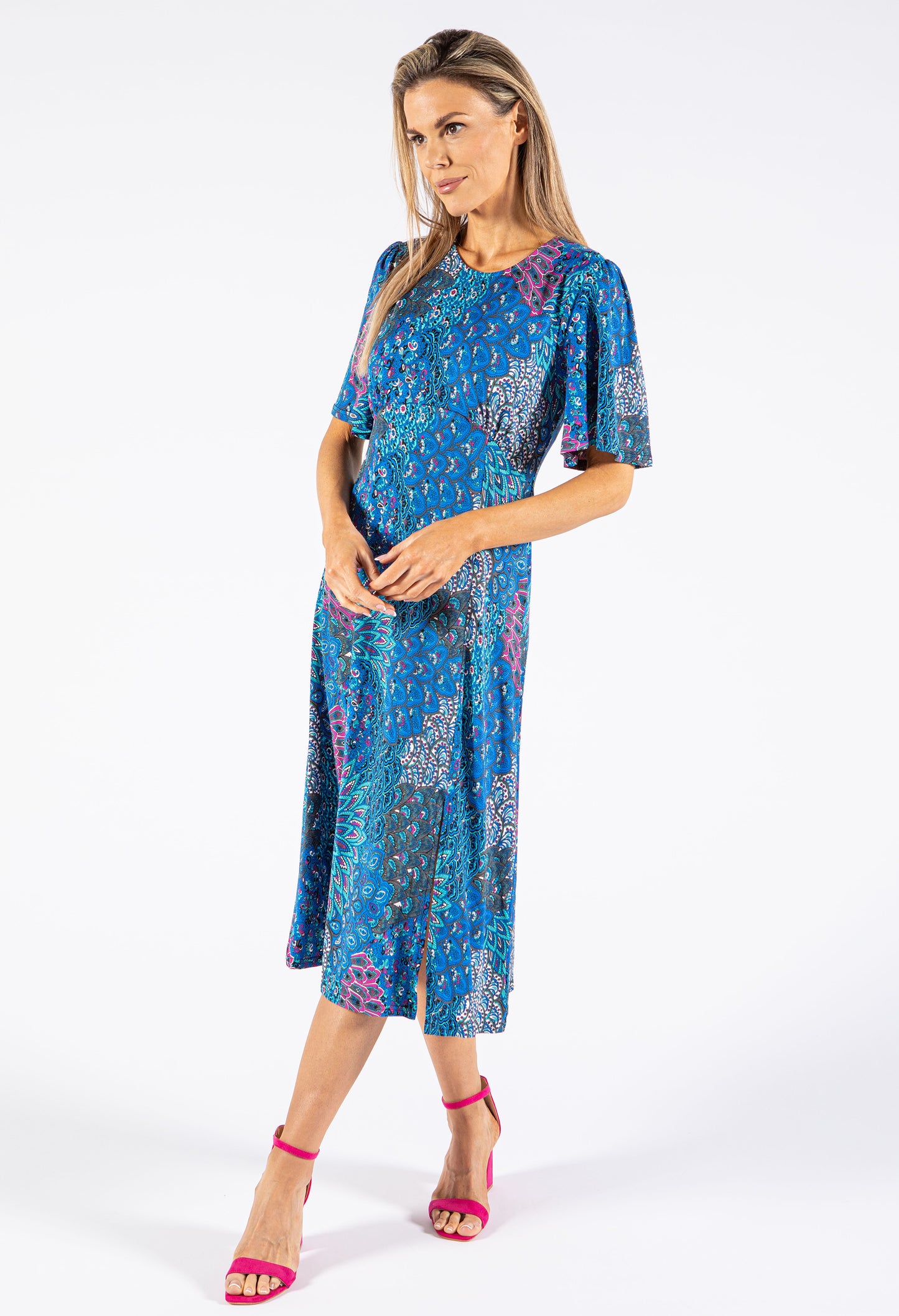 Peacock Print Dress