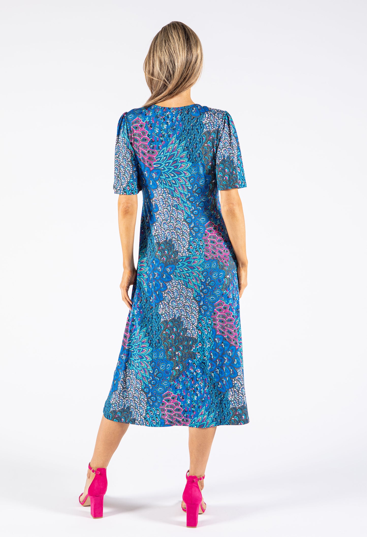 Peacock Print Dress