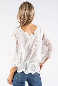 Embroidered Peplum Top