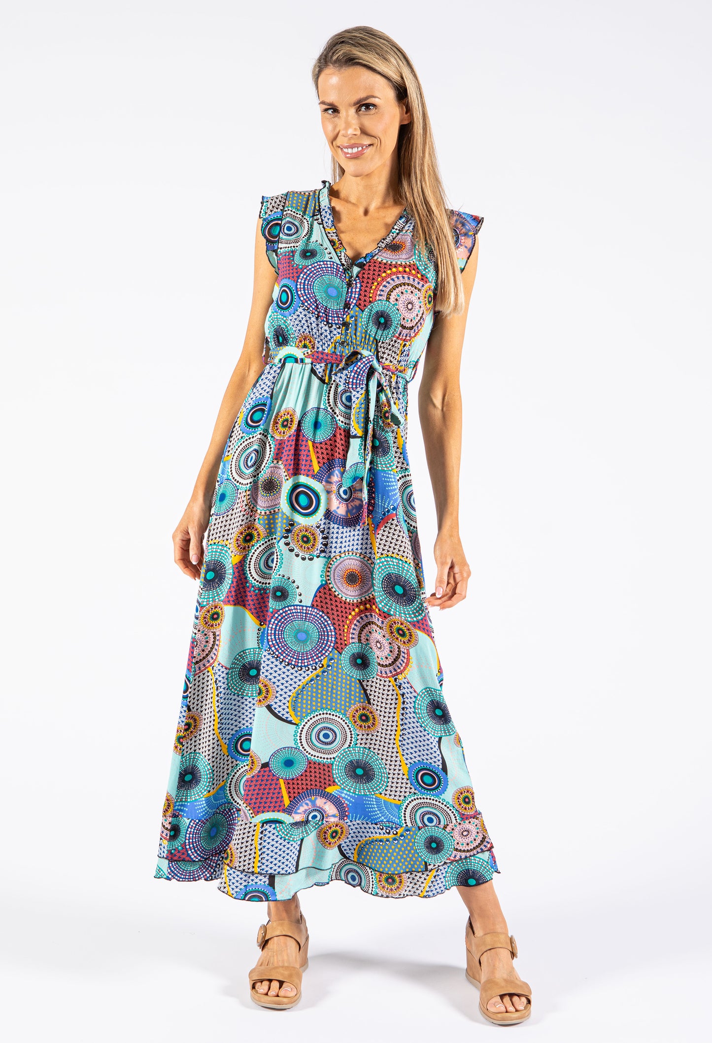 Abstract Print Maxi Dress