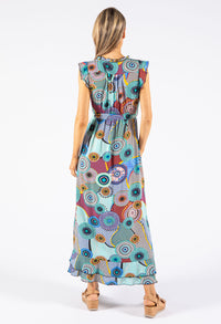 Abstract Print Maxi Dress