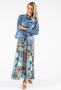 Abstract Print Maxi Dress