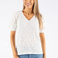 Textured V Neck Top