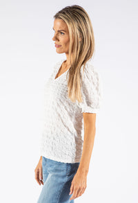 Textured V Neck Top