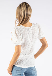 Textured V Neck Top