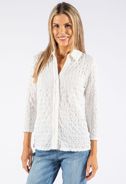 Button Up Textured Top