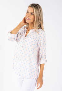 Polka Dot V Neckline Shirt