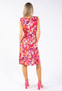 Leaf Print Sleeveless Dress