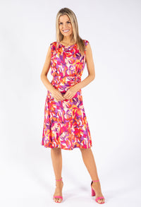 Leaf Print Sleeveless Dress