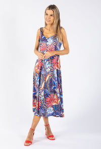 Silky Feeling Palm Print Dress