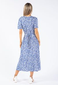 Leaf Print V Neckline Dress