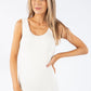 Reversible Ribbed V-Scoop Tank with Lace Trim