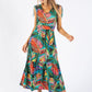 Tropical Print Midi Dress