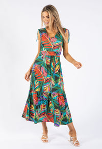 Tropical Print Midi Dress