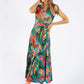 Tropical Print Midi Dress