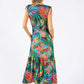 Tropical Print Midi Dress