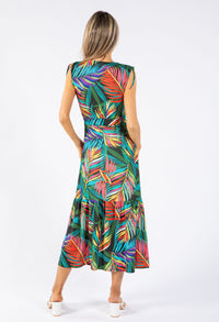 Tropical Print Midi Dress