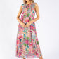 Mixed Print Tiered Dress