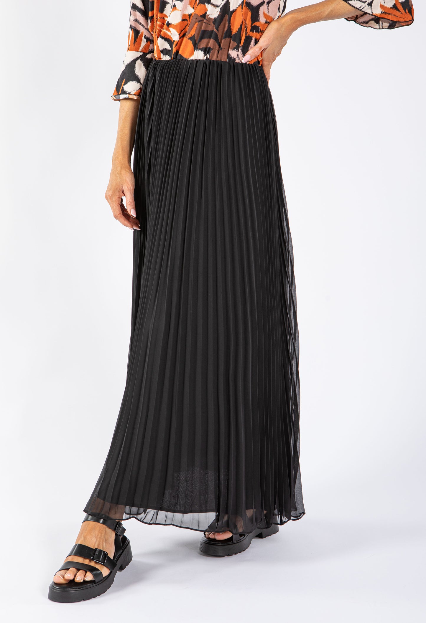 Pleated Maxi Skirt