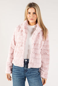 Button Close Short Faux Fur Coat