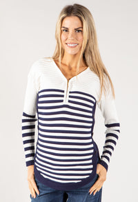 Striped Ribbed Knit Top