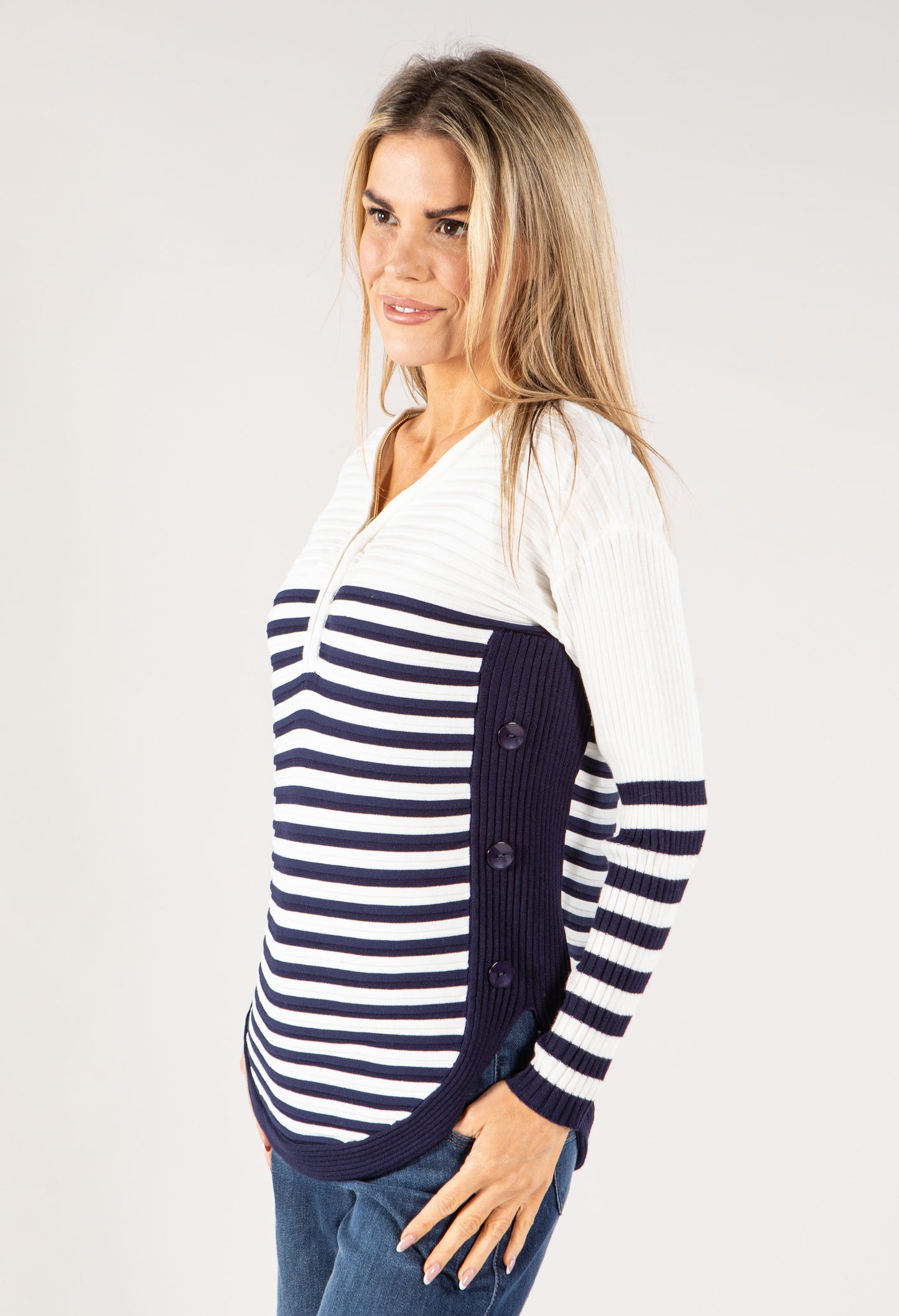 Striped Ribbed Knit Top