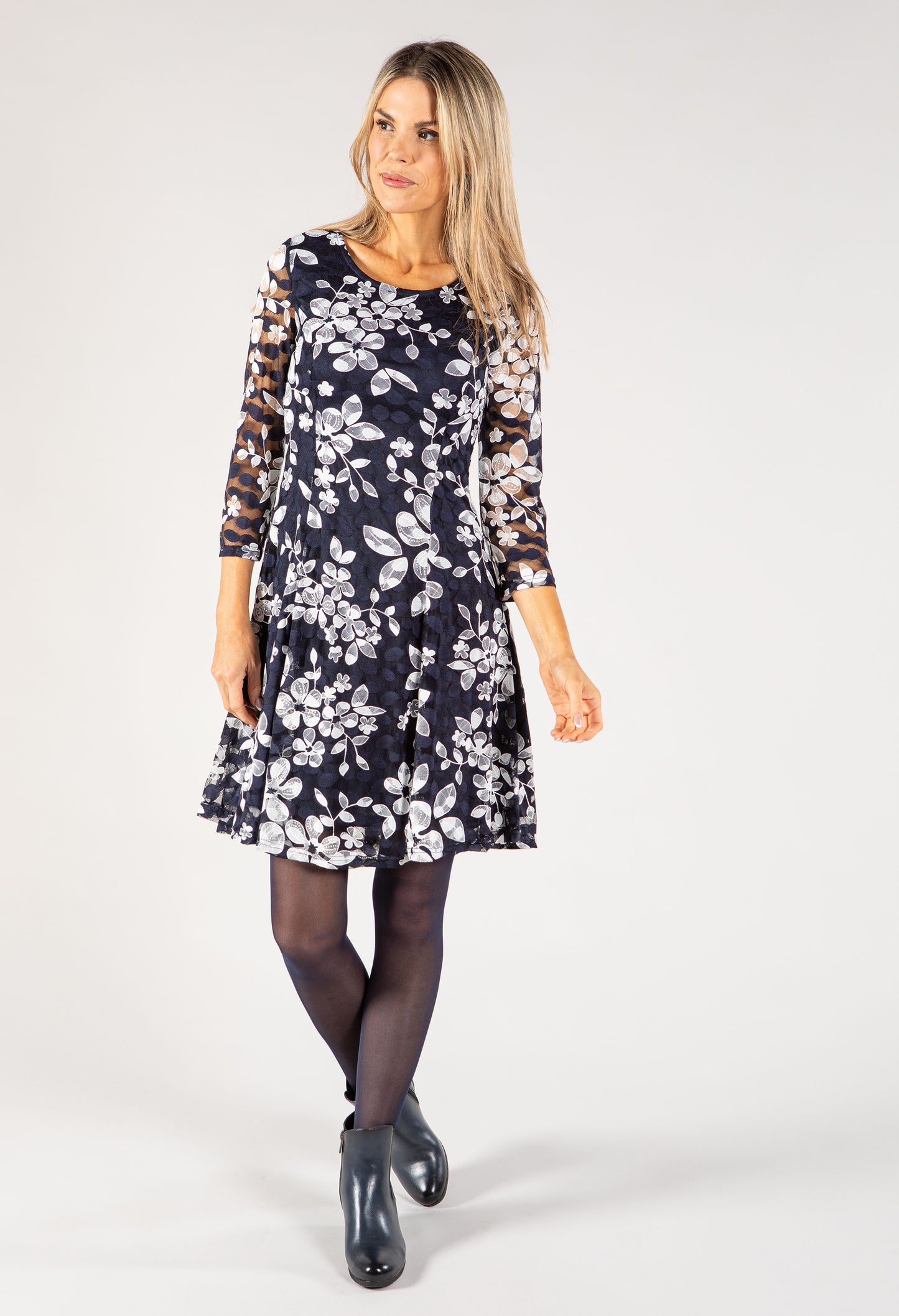 Printed Lace Floral Dress