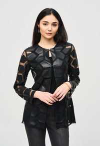 Geometric Pattern Dual Fabric Jacket