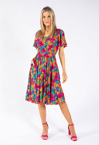 Floral Burst Smocking Waist Dress