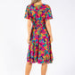 Floral Burst Smocking Waist Dress