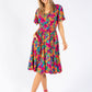 Floral Burst Smocking Waist Dress