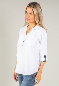 Relaxed Fit Half Buttoned Shirt