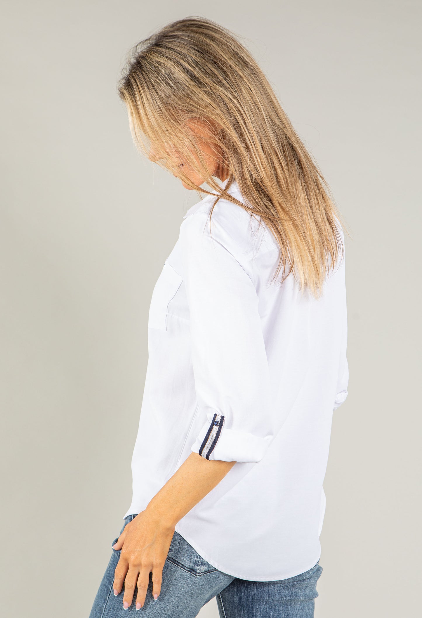 Relaxed Fit Half Buttoned Shirt