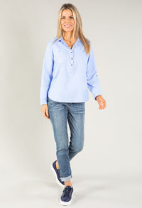 Relaxed Fit Half Buttoned Shirt