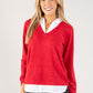 Two in One Super Soft V Neck Pullover