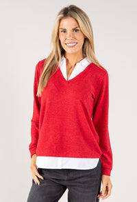 Two in One Super Soft V Neck Pullover