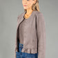 Frill Hem Suedette Jacket