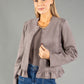 Frill Hem Suedette Jacket