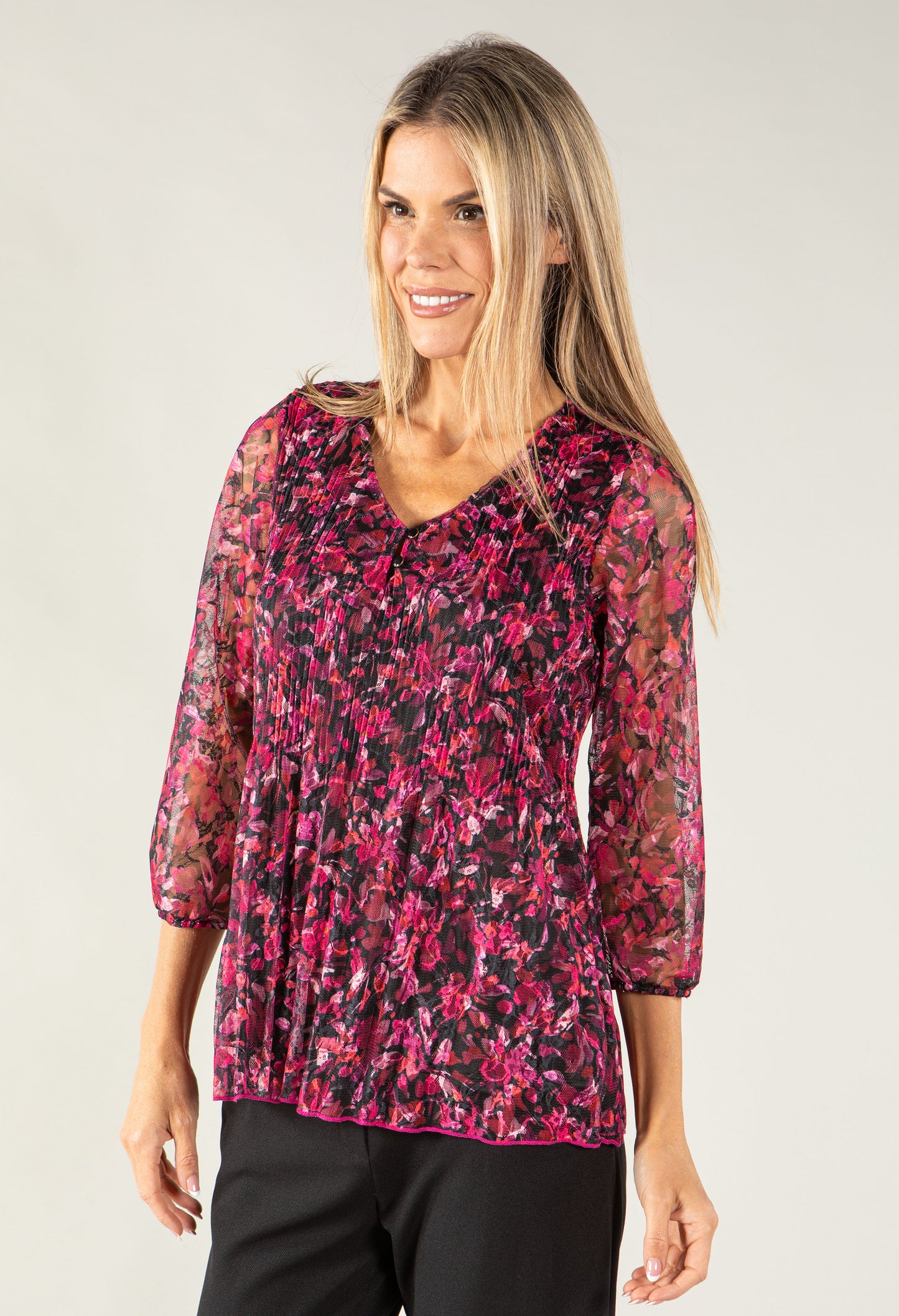 Rose Printed Lace Top