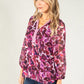 Poppy Print V Neck Top