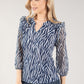 Wave Print V Neckline Top