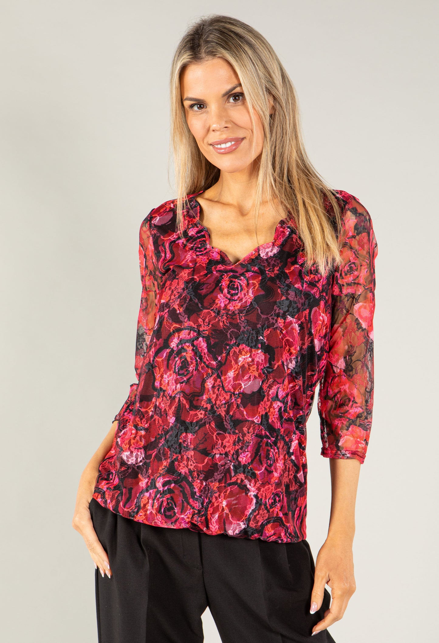 Printed Lace Top