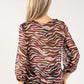 Zebra Print V Neckline Top