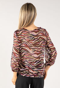 Zebra Print V Neckline Top