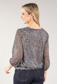 Leopard Print v Neckline Blouse