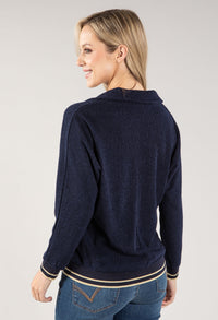 Polo Neckline Soft Knit Pullover