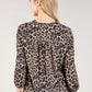 Leopard Print V Neckline Top