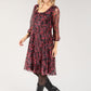 Printed Lace Square Neck Dress