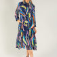 Abstract Shirt Style Woven Dress